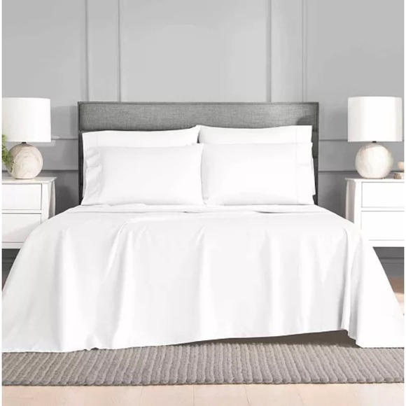 Avalon Collection Queen 6 pcs White Sheet  bed Set 500 Thread Count Cotton Blend - Picture 1 of 10